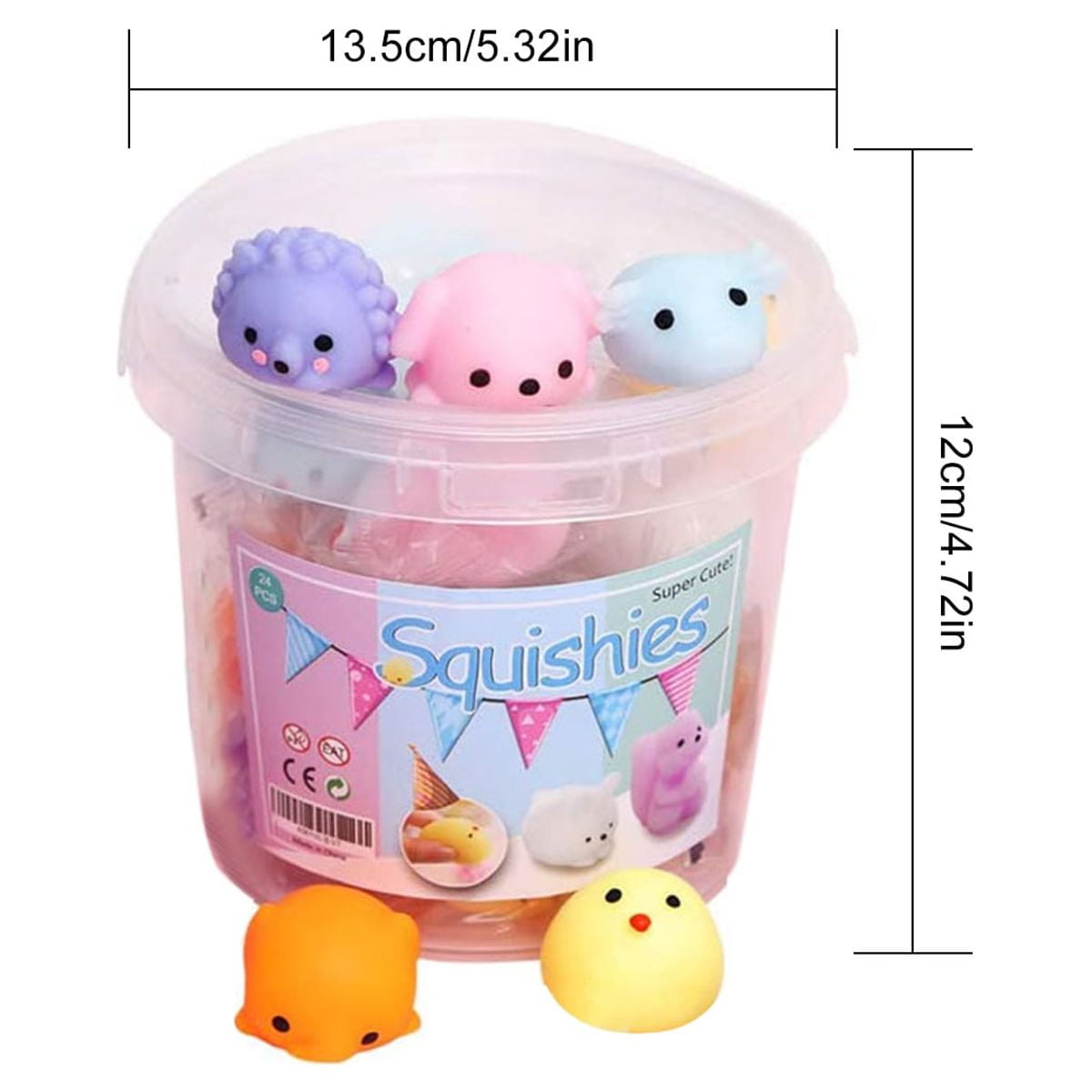 21Pièces Kawaii Mochi Squishy Toys - Mini Squishies Noctiluque