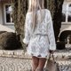 thumbnail image 3 of Gibobby Suéter de invierno para mujer, Suéter de manga larga con textura degradada, cuello redondo, hombros caídos, casual, suéter para mujer(Blanco,CH), 3 of 5