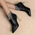 thumbnail image 3 of Mepaouo Women's Fashion Ankle Boots Sparkle Cutout Pointy Toe Stiletto High Heel Dress Booties(Black,9.5), 3 of 5