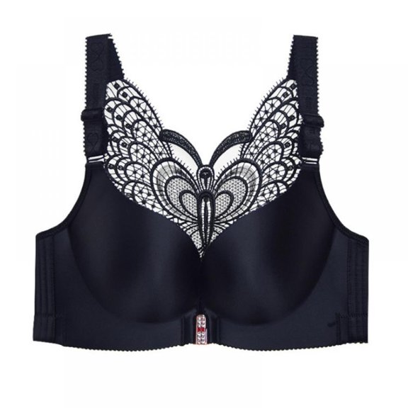 Womens Full Figure Beauty Back Smoothing Bra No Underwire - Butterfly Beauty Back No Trace Gathering Large Size Ultra Thin Soft Comfortable Breathable Bra