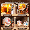 thumbnail image 2 of Mini Doll House Building Kit for Kids, DIY Miniature House Kit with Lights Craft for Adults Home Decoration & Christmas Birthday Gifts(Cloakroom), 2 of 6