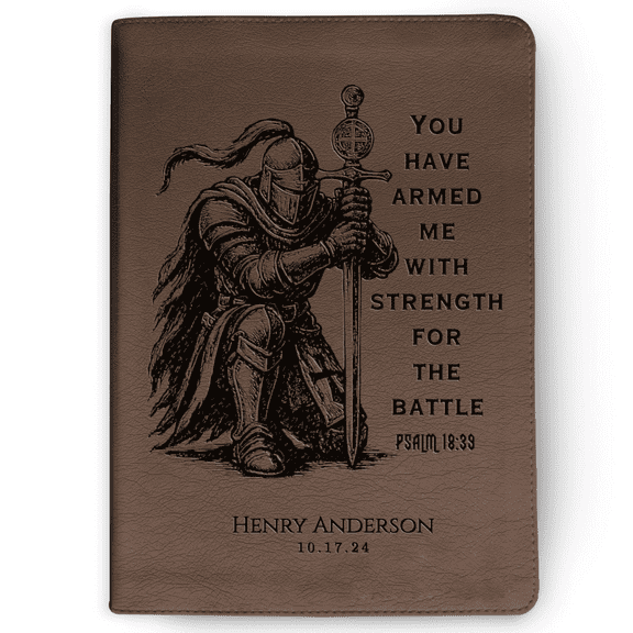 Personalized Bible for Men, ESV Journaling Bible, Custom Bible Engraved Name, Knight Warrior Design, Christian Gift, Bible Gifts for Him