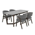 thumbnail image 5 of Brant House Ledbury 70.5" Wood & Faux Marble Dining Table in Gray/Brown, 5 of 7