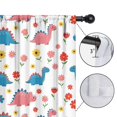 thumbnail image 4 of Blackout Kids Curtains,White Cartoon Dinosaurs Flowers Pattern Childrens Insulated Curtains Set Of 2,Bedroom Essentials,Toddler Room Decor 42"x63", 4 of 5