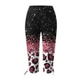 thumbnail image 4 of VERUGU Capris Pants for Women Spring Summer Fashion Casual Drawstring Printed Cropped Pants Black L, 4 of 5