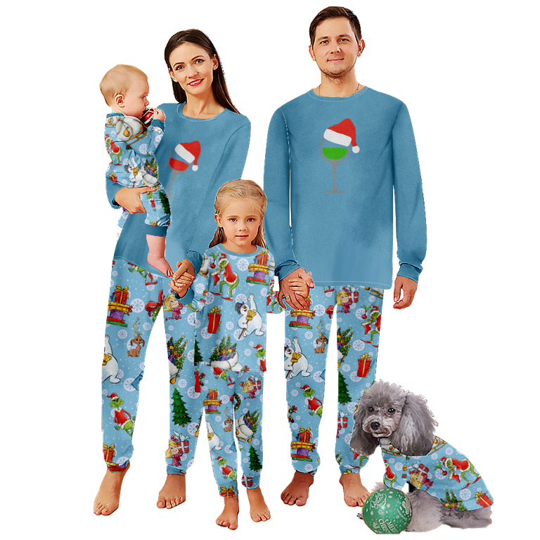 FUNIER Holiday Family Matching Christmas Pajamas Sets Cartoon