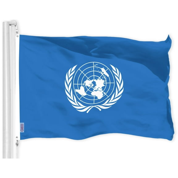 G128 United Nations Flag | 3x5 Ft | LiteWeave Pro Series Printed 150D Polyester | Indoor/Outdoor, Vibrant Colors, Brass Grommets, Thicker and More Durable Than 100D 75D Polyester