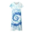 thumbnail image 3 of Vestido Informal de Verano Para Mujer, Con Escote En V, Manga Corta, Estampado, Holgado, Para Playa, Largo y Ligero, 2024, 3 of 3