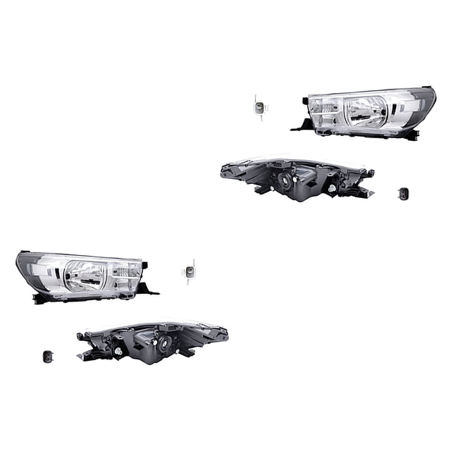 Par de Faros Hilux 2016 A 2019 Toyota Manual P/Halog DEPO .