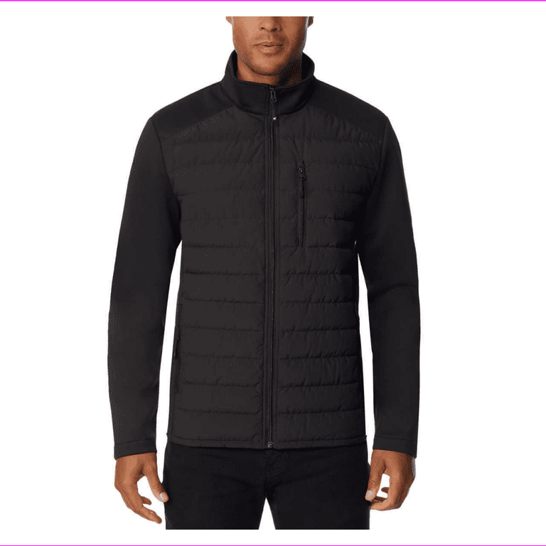 32 Degrees Men s Mixed Media Jacket M Black Walmart
