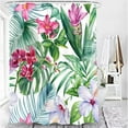 thumbnail image 5 of Tropical Plant Shower Curtain, Green Leaf Botanical Shower Curtain Set, Monstera Jungle Shower Curtains for Bathroom, Waterproof Fabric with 12 Hooks, 72 x 72 Inches, 5 of 6