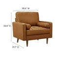 thumbnail image 3 of Modway Valour Tufted Vegan Leather Accent Armchair in Tan, 3 of 9