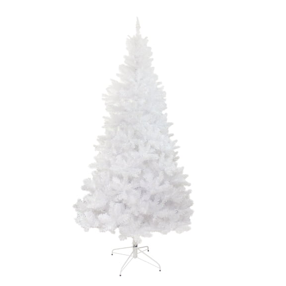 Northlight 7.5' Unlit Artificial Christmas Tree White Full Glimmer Iridescent Spruce