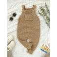 thumbnail image 3 of aturustex Infant Baby Boy Girl Cozy Basic Knit Jumpsuits 0-18M Newborn Sleeveless Rompers Thick Warm Knitted Overalls Square Neck Chunky Cable Knitweas Loose Casual Comfy Fall Winter Outfits, 3 of 10