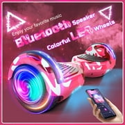 LENOGE Bluetooth Hoverboard, 6.5 300W Powerful Motor Hover Board with LED Lights, 6-10MPH Max Speed Self Balancing Electric Scooter