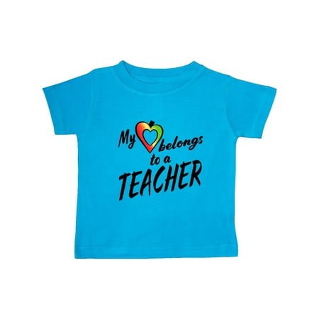 

Inktastic My Heart Belongs to a Teacher Gift Baby Boy or Baby Girl T-Shirt