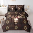 thumbnail image 1 of YST Rustic Deer Skull Comforter Set 7 Piece Western Boho Aztec Twin Bed In A Bag For Kids Adults,Hunting Animal Bedding Set With Sheet Set Reversible Black Bed Set, 1 of 5