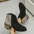 thumbnail image 5 of Chenyee Slip On Ankle Boots for Women Chunky Low Heel Comfortable Suede Short Dress Booties, 5 of 8