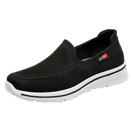 

Sneakers for Women Fashion Summer Autumn Women Sports Shoes Flat Lightweight Mesh Solid Color Slip On Womens Sneakers Chemical Fiber Black 38