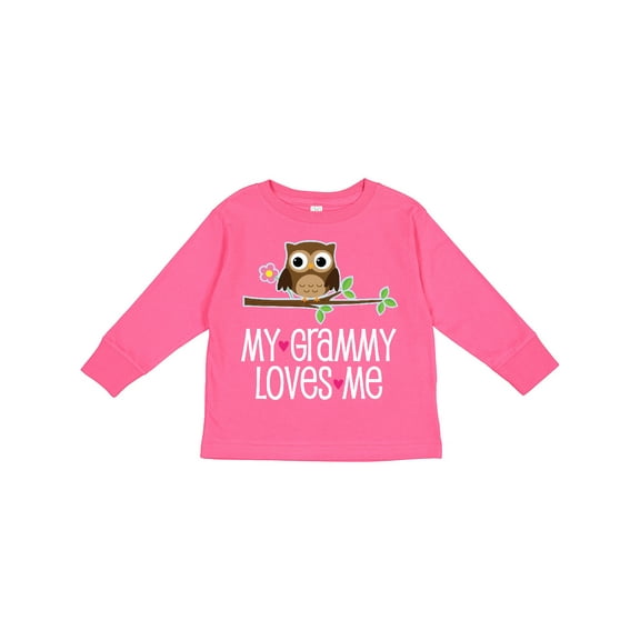 Inktastic My Grammy Loves Me Owl Girls Long Sleeve Toddler T-Shirt