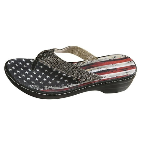 

Gzztg Shoes Women Summer Ladies Wedge Heel Retro Flip Flops Casual Women S Sandals Womens Sandles