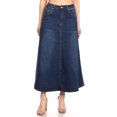 thumbnail image 6 of Fashion2Love Women’s Plus/Junior size Mid Rise A-Line Long Jeans Maxi Denim Skirt, 6 of 8