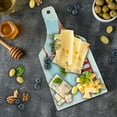 thumbnail image 5 of Circus Cutting Board, Striped Strolling Marquee Tent Flag Art Holiday Leisure Time Fun Print, Decorative Tempered Glass Cutting and Serving Board, Wine Bottle Shape, Multicolor, by Ambesonne, 5 of 5
