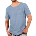 thumbnail image 2 of RongHuan Big and Tall T-Shirt Mens Crewneck Short Sleeve Tees with Pocket Athletic Workout Running Solid Color Basic Tops, 2 of 8