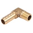 thumbnail image 1 of 8mm Hose x 3/8" Male Thread 90 Degree Brass Elbow Barb Coupler Connector, 1 of 5