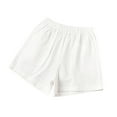 thumbnail image 2 of AOOCHASLIY Women Summer Elastic Waist Pocket Cotton Linen Shorts Pants, 2 of 5
