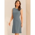 thumbnail image 3 of Vestido de trabajo para mujer Allegra K Gris M, 3 of 6