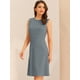 thumbnail image 3 of Vestido de trabajo para mujer Color sólido Sin mangas A-line Flare Vestidos Gris XS, 3 of 6