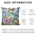 thumbnail image 5 of COMIO Decorative Throw Pillow Cover Cushion Case Watercolor Floral Vintage Pattern Flowers Birds Butterflies Peony Primrose Blue Hyacinth On Nature Pillow Cover for Sofa Bedroom, 5 of 5