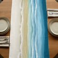 thumbnail image 5 of Table Runners 120 Inches Long Dress Scarves, Blue Summer Beach Coastal Farmhouse Coffee/Dining/Kitchen Table Runner for Living Room, Nautical Beige Seaside 13x120 Inch, 5 of 9