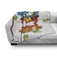 thumbnail image 3 of Tiki Bar Soft Flannel Fleece Throw Blanket, Native Man Wearing a Illustration Cartoon Tribal Costume Prehistoric, Cozy Plush for Indoor and Outdoor Use, 50" x 70", Multicolor, by Ambesonne, 3 of 6