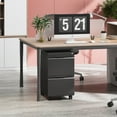 thumbnail image 6 of 2 Drawer Mobile File Cabinet with Lock and Wheels, Under Desk Storage Filing Cabinet for Home Office, Small Rolling File Cabinet for Legal, Letter, and A4 Files(Black), 6 of 6