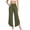 j14-Green, variant on Womens Pants Casual Solid Color Cropped Wide-Leg Pull-On Culottes Ladies Mid Elastic Waist Loose Soft Daily Breathable Comfortable Asymmetric Pants With Pockets,XL