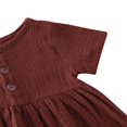 thumbnail image 3 of Bébé Filles Couleur Unie Bouton Manches Courtes Mini Robe 6M-3Y, 3 of 6