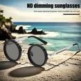 thumbnail image 2 of Xinwanna Adjustable Tint Polarized Sunglasses 1-9 Gear Round Glasses with ND Filter Lenses for Men UV Protection Eyewear for Beach Travel (Black Silvery), 2 of 13