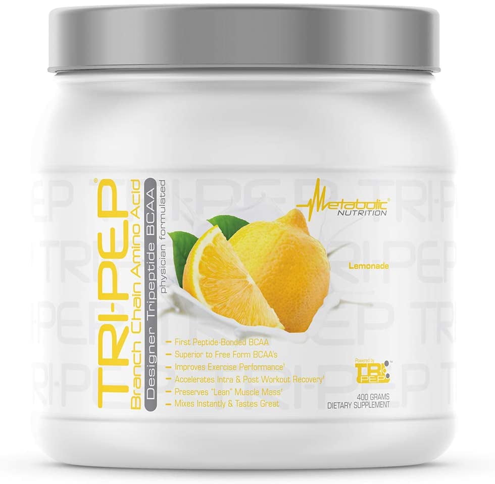 Metabolic Nutrition - TRIPEP Lemonade - Tri-Peptide Branch Chain Amino Acid, BCAA Powder, Pre Intra Post Workout Supplement, 400 Grams (40 Servings) *EN