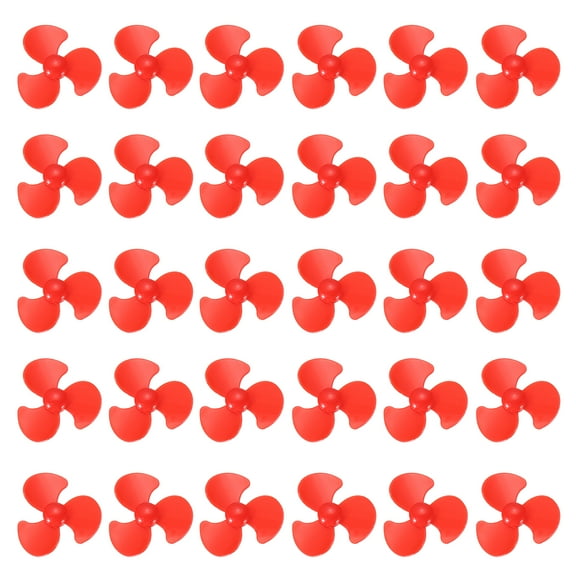 Uxcell 2mm DC Motor Shaft Propeller, 30mm Fan Shape 3-blade Plastic Round Propellers for DIY Model Airplane Science Education Toys Motor RC Boat Micro (Red, Pack of 30)