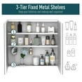 thumbnail image 5 of KWUXIN Mirrored Medicine Cabinet 24x22, Steel Frame Wall-Mounted with Double Doors, Bathroom Storage Cabinet with Shelf, White, 5 of 9