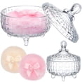 thumbnail image 1 of Set Powder Puff Tioncy, 3 unidades, con contenedor de cristal transparente, 1 of 7