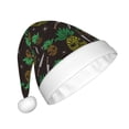 thumbnail image 2 of KLL Christmas Hats for Adults Plush Pineapples Print Santa Hat Xmas Fluffy Santa Claus Hat for Women Men, 2 of 6