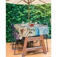 thumbnail image 3 of Hokiten Outdoor Tablecloths with Umbrella Hole & Zipper, Coastal Beach Rectangle Tablecloth 52x70 Inch, Retro Summer Ocean Wave Starfish Shell Waterproof Table Cloth, Patio/Pool/Picnic Table Covers, 3 of 7