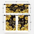 thumbnail image 3 of Bees Sunflower Kitchen Window Curtains Valance and Tier Set 36 Inch, Summer Yellow Flower 3 Piece Set Short Curtains for Window Black Window Treatment Tiers for Living Room Bedroom, 3 of 6