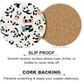thumbnail image 6 of GZHJMY 2Pcs Round Panda Playing Theme Ceramic Coasters with Cork-Backed for Coffee Drink, Cup Mat Absorbent Stone Coasters, 6 of 6
