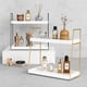 thumbnail image 5 of Organizador de baño Forbena Countertop de 2 niveles blanco/dorado, 5 of 7