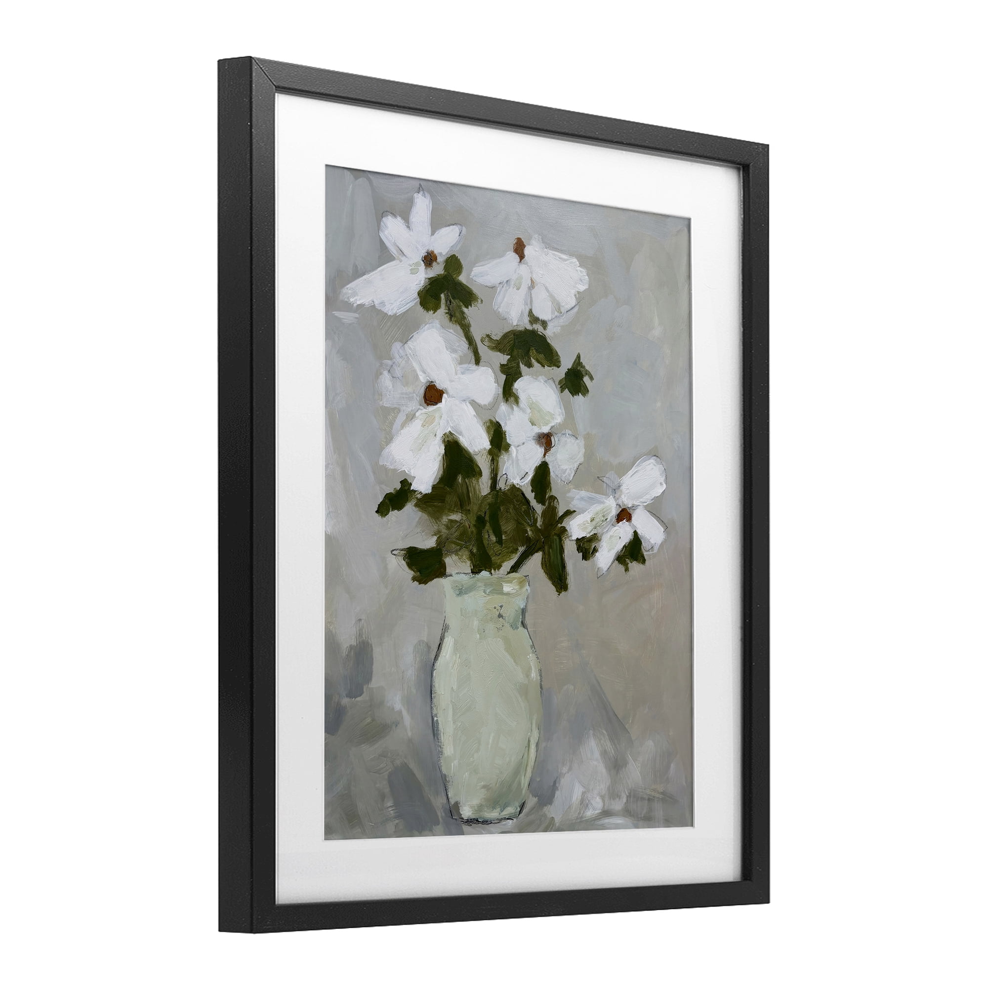 Stupell Industries Cosmos Flowers Serene Rustic Vase Black Framed Print Under Glass, design by Chloe Elliot
