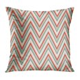 thumbnail image 1 of BOSDECO Beige Designer Chevron Pattern Pink Abstract Attire Chic Cyan Fitness PillowCase Pillow Cover 16x16 inch, 1 of 1